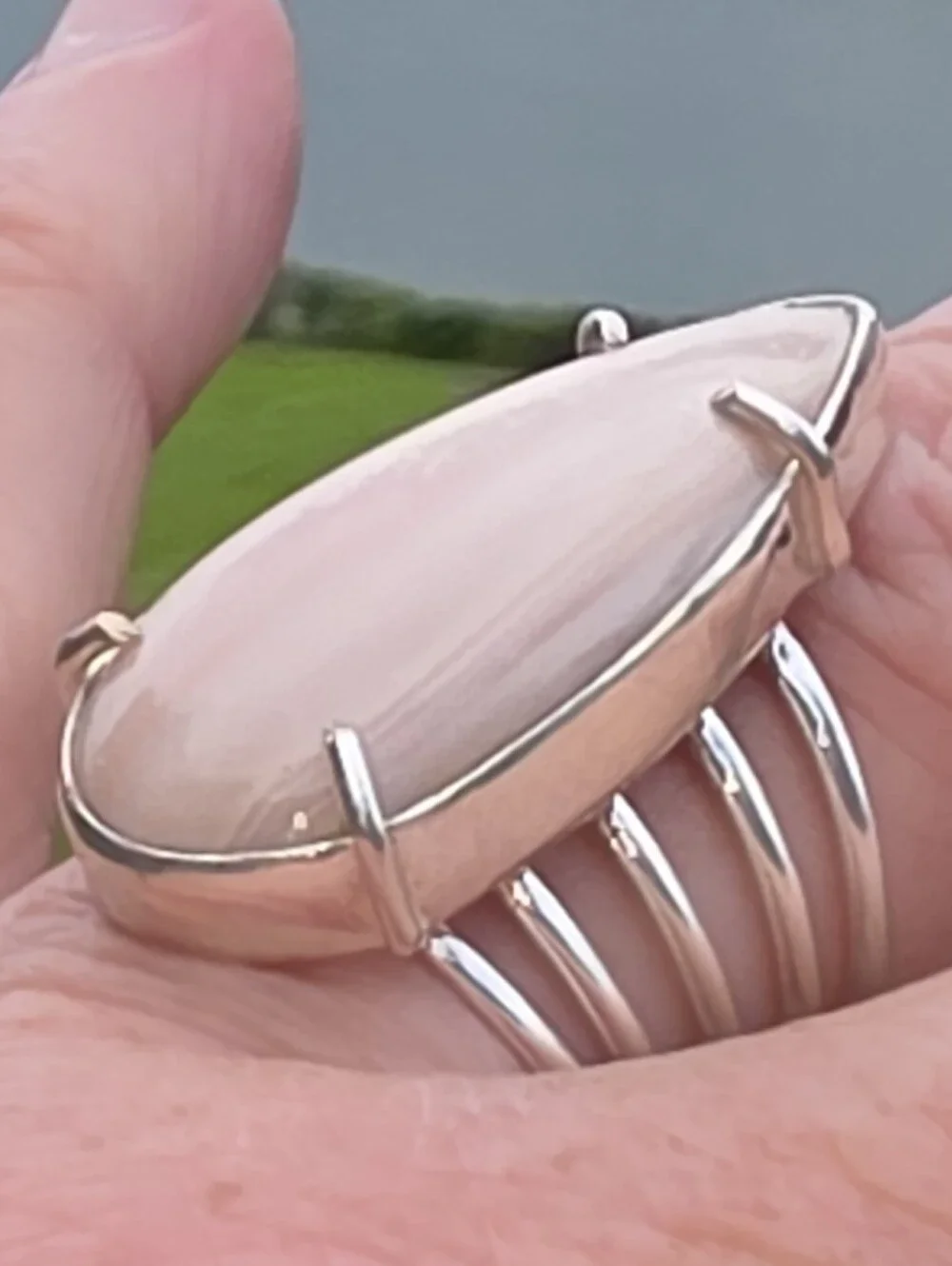 Pink Opal Gemstone Ring In 925 Sterling Silver (7)